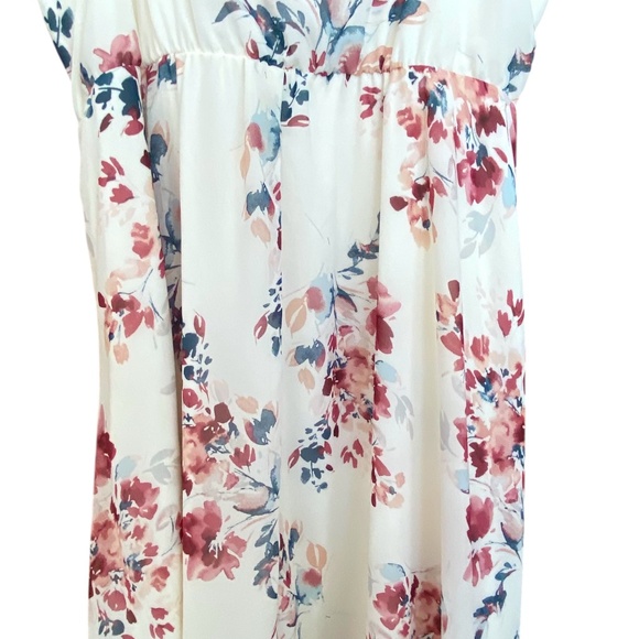 Torrid Midi Chiffon Pleated Dress Size 2x Flowy Sleeveless Floral Easter Casual - Picture 10 of 11